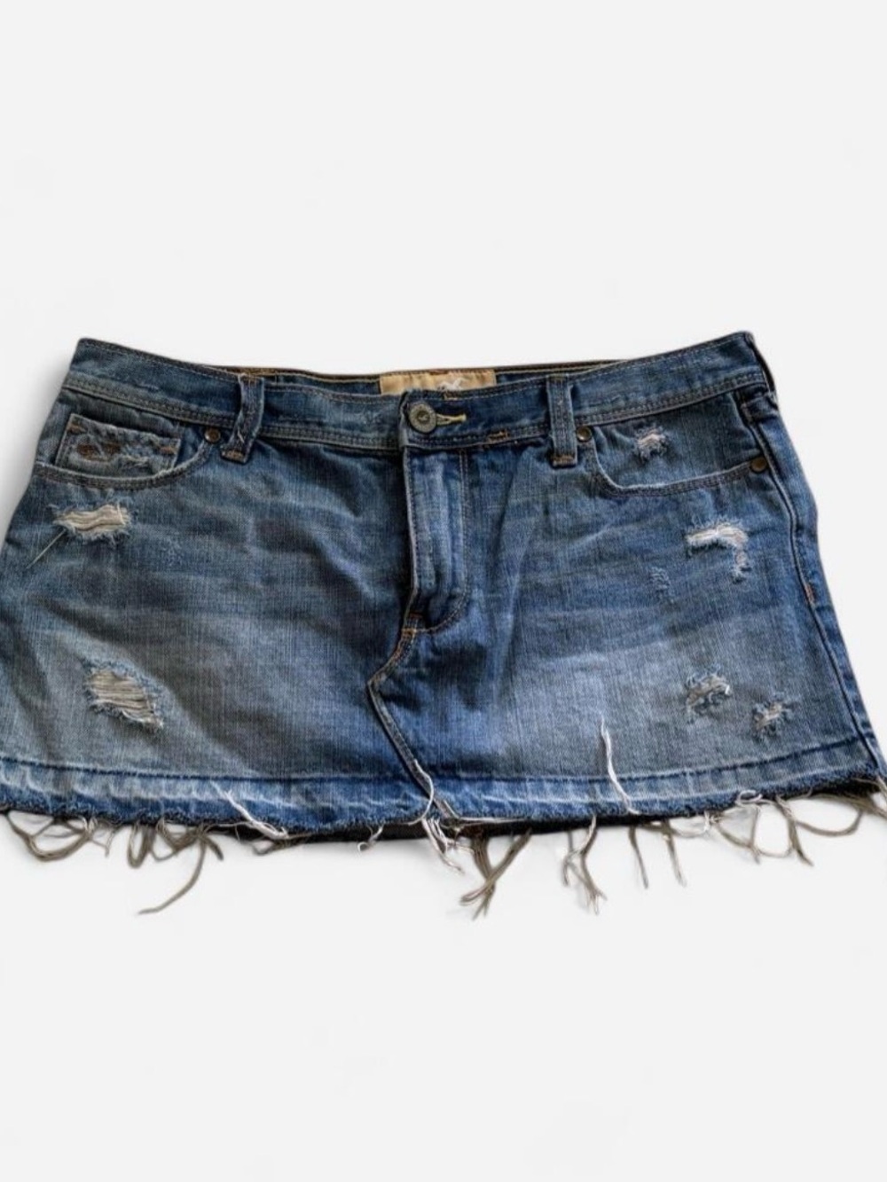 Hollister vintage Distressed Denim Mini Skirt - Blue